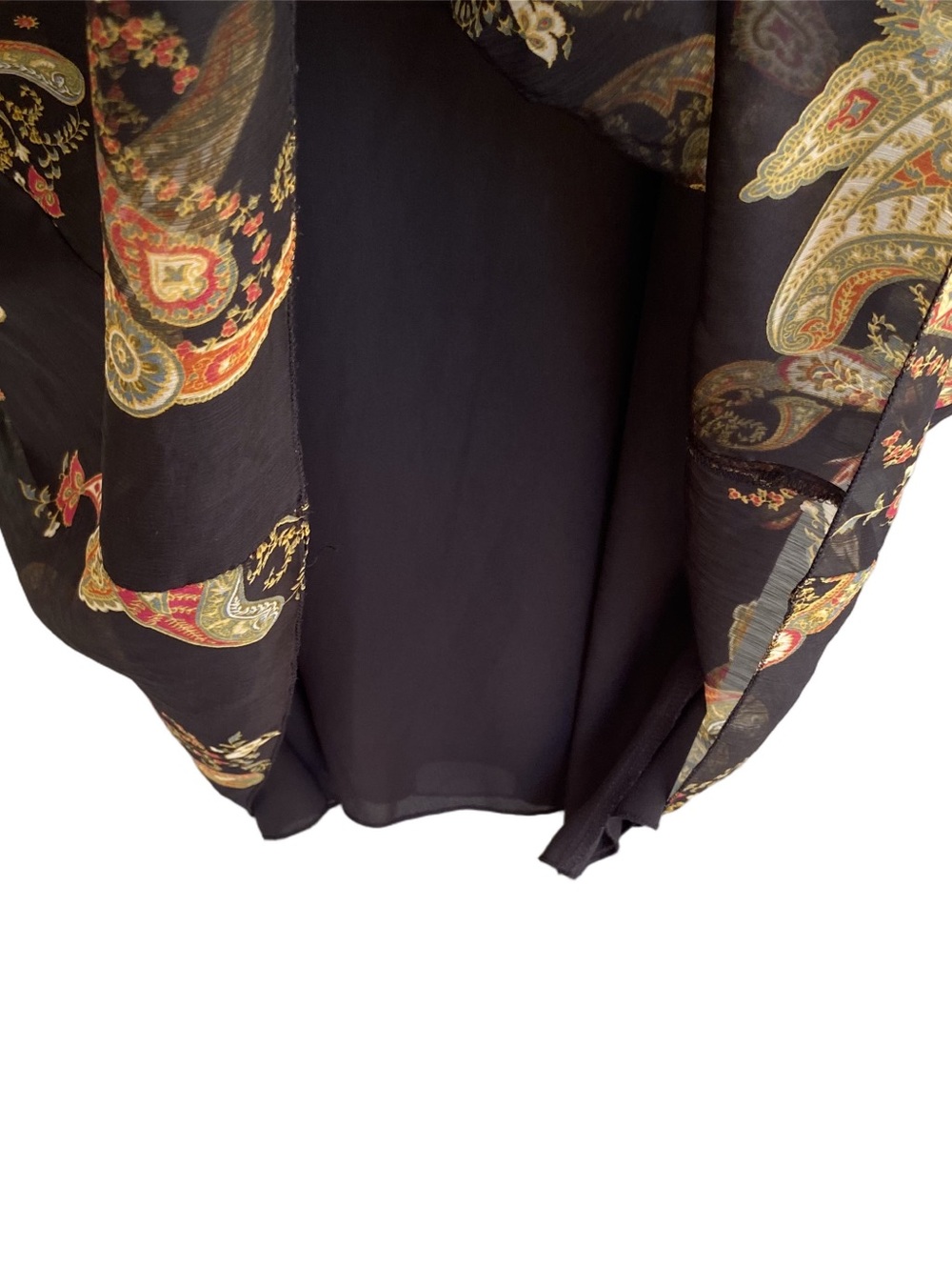 VINCE CAMUTO Top Blouse Sleeveless High Neck Rich Black Paisley Print Women XL - Picture 6 of 10